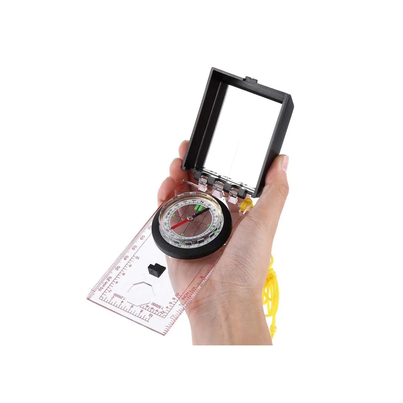 Map Navigation Compass With Mirror and Ruler